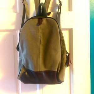 Canvas and Italian Leather Mini Backpack
